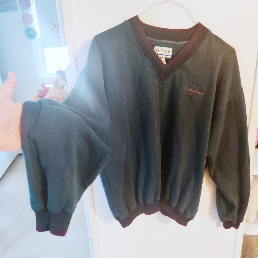 ๐ป SOLD๐ฆ VINTAGE Varsity V Neck Oversized Sweater - Picture 2 of 8